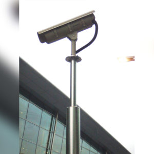 High quality security camera mounted on a steel pole